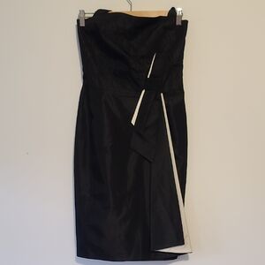 ZARA Basic Women’s S Black Halter Formal Cocktail Sexy Dress White Bow Size M